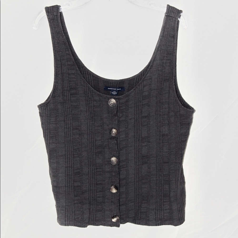 American Eagle Ribbed Grey Tank Top